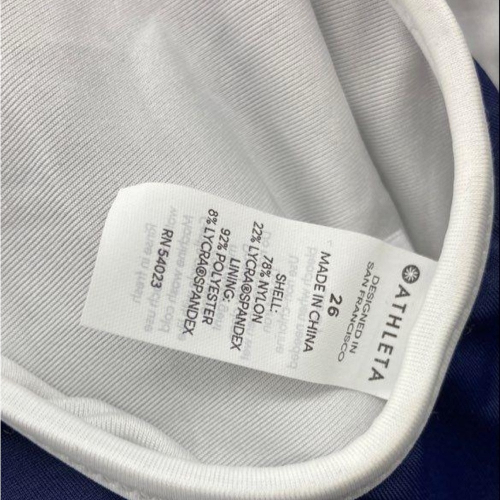 Athleta Freestyle Colorblock One-Piece Swimsuit | Size XS (0) | Navy Teal White - Picture 4 of 4